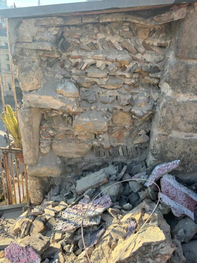 Effondrement mur mitoyen Place des Terreaux, urgence Lyon 1
